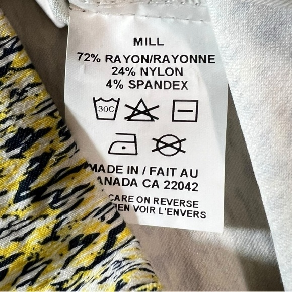 Margaret M Women’s Deandra A-Line Slimming Skirt Yellow Grey Size Large - Picture 3 of 4